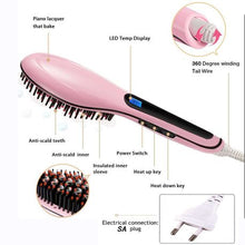 Load image into Gallery viewer, Professional Detangling Hair Brush Hair Straightener - Pink
