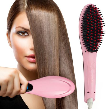 Professional Detangling Hair Brush Hair Straightener - Pink Buy Online in Zimbabwe thedailysale.shop