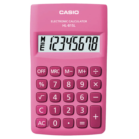 Casio 815L Pocket Calculator - Pink