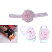 Load image into Gallery viewer, Diamante Headband with Barefoot sandal - Baby Pink
