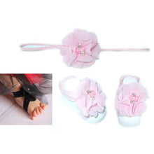 Load image into Gallery viewer, Thin Diamante Headband with Barefoot sandal - Baby Pink
