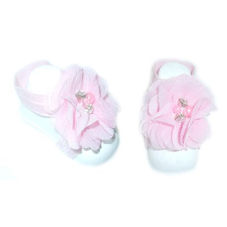 Diamante Baby Barefoot Sandals (Footies) - Baby Pink Buy Online in Zimbabwe thedailysale.shop