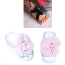 Load image into Gallery viewer, Diamante Baby Barefoot Sandals (Footies) - Baby Pink
