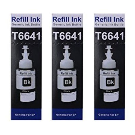 Epson T6641 Black CISS Ink x 3 - Compatible