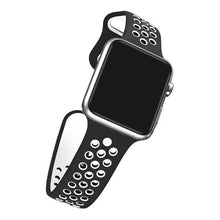 Load image into Gallery viewer, Silicone Sport Band for Apple Watch - Size 38mm in Black and White
