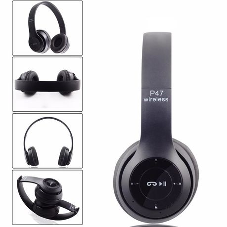 P47 AM/FM Stereo Bluetooth Headphone - Black Buy Online in Zimbabwe thedailysale.shop