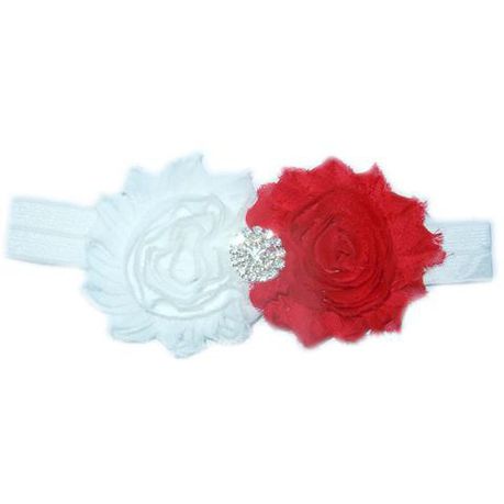 Baby Headbands Girl's Headband - Red & White Crystal Diamante