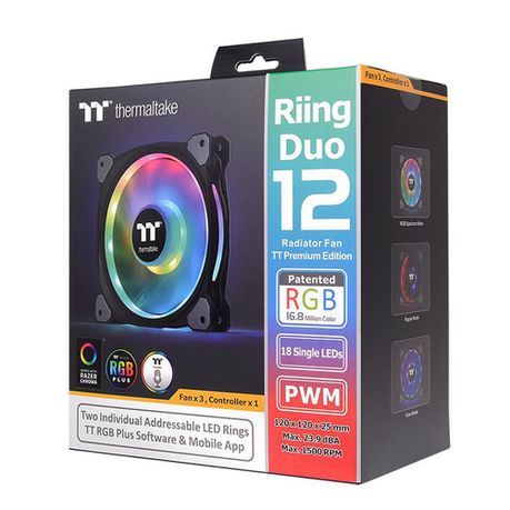 Thermaltake Riing Duo 12 RGB Radiator Fan (3-Fan Pack) Buy Online in Zimbabwe thedailysale.shop