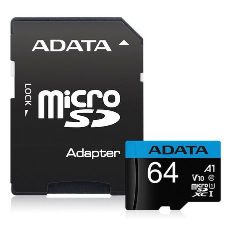 Adata 64GB 100MB/s Micro SDXC UHS-I A1 C10 Buy Online in Zimbabwe thedailysale.shop