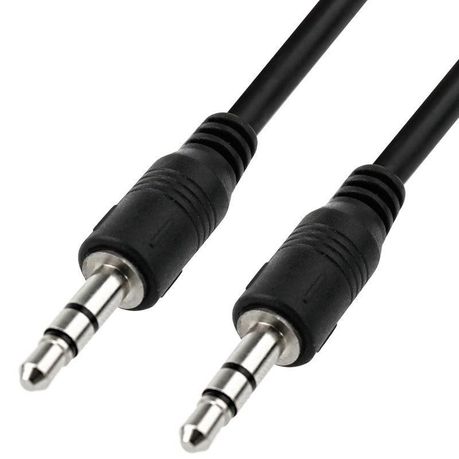 3.5mm AUX Braided Male to Male Stereo Audio Cable Cord for PC/iPod/CAR/iPhone - Black