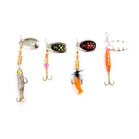 FishX 4-Piece Freshwater / Saltwater Fishing Lure Spinner Pack Buy Online in Zimbabwe thedailysale.shop