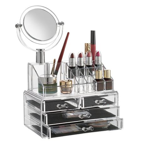 Cosmetic Organiser 4-Draw with Mirror