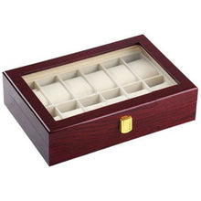 Load image into Gallery viewer, Watch 12 Grid Display Collection Case - Cherry Wood
