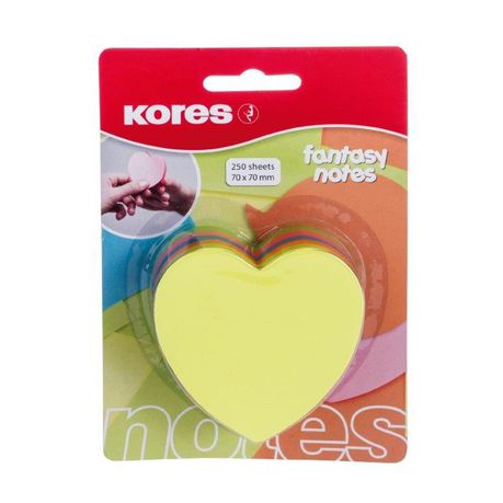 Kores Fantasy Heart Notes - Neon Colours (250 Sheets)