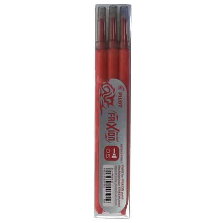 Pilot Frixion Point Erasable Pen Refills - 0.5mm Red (Pack of 3) Buy Online in Zimbabwe thedailysale.shop