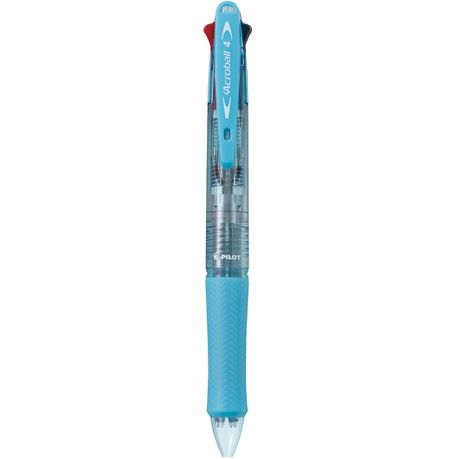 Pilot Acroball 4 Clear Light Blue Barrel Ballpoint Pen - 4 Ink Colours Buy Online in Zimbabwe thedailysale.shop