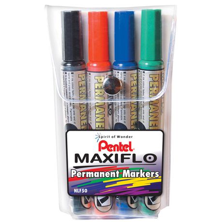 Pentel Maxiflo Bullet Tip Permanent Markers - Wallet of 4 Buy Online in Zimbabwe thedailysale.shop