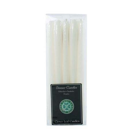 Clover Leaf Candles - 25cm Dinner Candles Tapered - White