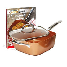 Load image into Gallery viewer, Copper Chef - 24cm Deep Dish Square Pan - Set of 3
