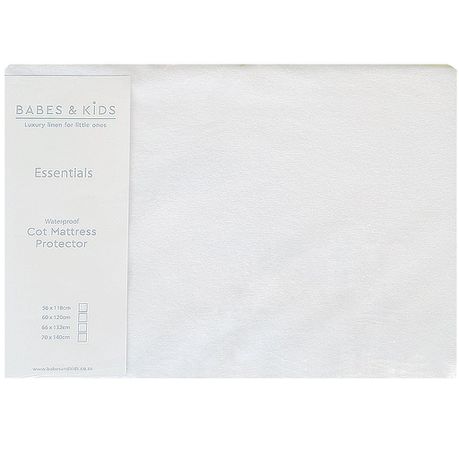 Babes & Kids - 66x132cm Cot Waterproof Mattress Protector - Large