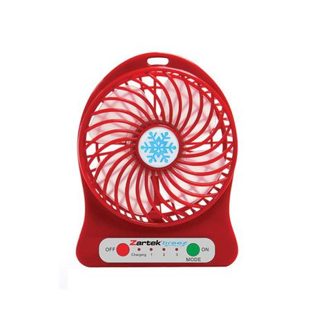 Zartek Breez Rechargeable Mini Fan - Red