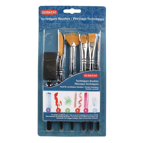 Derwent Technique Brush Set, Set of 6, Assorted Brush Designs, 2302003 Buy Online in Zimbabwe thedailysale.shop