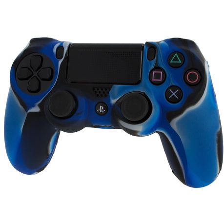 Pro Soft Silicone Protective Cover with Ribbed Handle Grip [Blue Camo] (PS4)