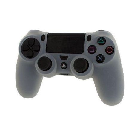 Pro Soft Silicone Protective Cover with Ribbed Handle Grip - Clear White (PS4)