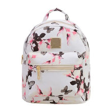 Load image into Gallery viewer, Mini Finesse Allover Vintage Flower Print Backpack - White
