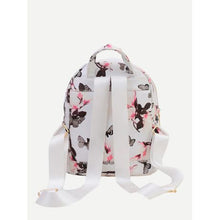 Load image into Gallery viewer, Mini Finesse Allover Vintage Flower Print Backpack - White
