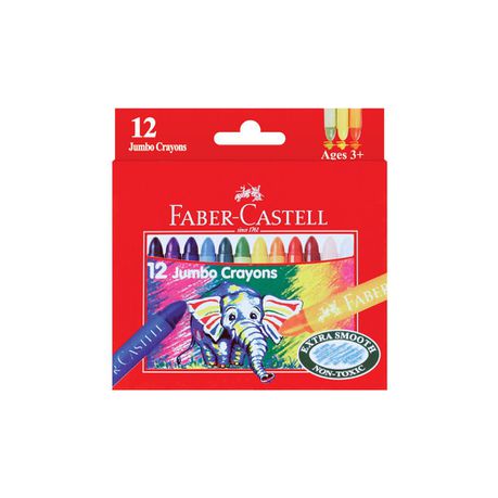 Faber-Castell 12 Jumbo Wax Crayons Buy Online in Zimbabwe thedailysale.shop