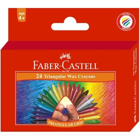 Faber-Castell 24 Triangular Wax Crayons Buy Online in Zimbabwe thedailysale.shop