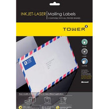 Load image into Gallery viewer, Tower W107 Mailing Inkjet-Laser Labels - Box of 100 Sheets
