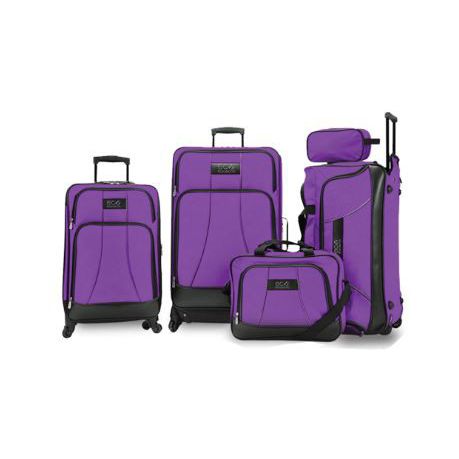 Eco Barcelona 5 Piece Luggage Set Purple