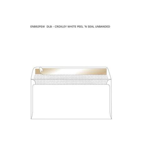 Croxley DLB White Peel 'n Seal Unbanded Envelopes (Box of 500)