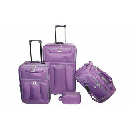 Elegant Elite 4 Piece Nylon Travel Set - Purple