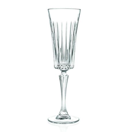 RCR - Timeless Crystal Champagne Flute Glasses - 210ml - Set of 6