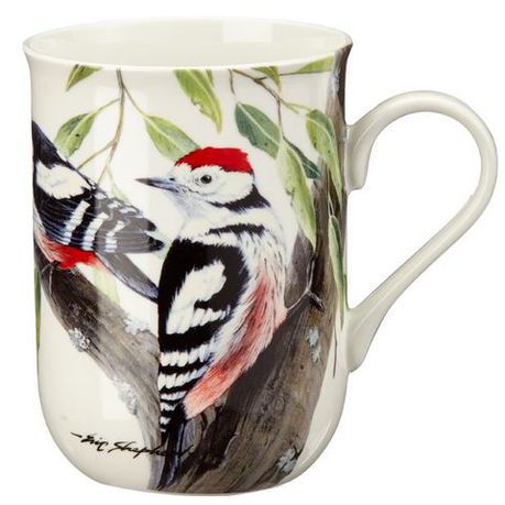 Maxwell & Williams - 300ml Eric Shepherd Spot Woodpecker Decal Mug - White