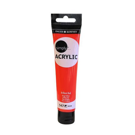 Daler Rowney: Simply Acrylic Slim Tube 75ml - Brilliant Red