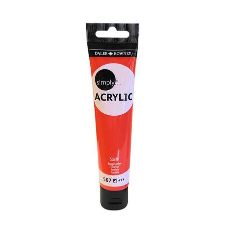 Daler Rowney: Simply Acrylic Slim Tube 75ml - Scarlet