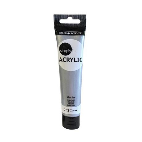 Daler Rowney: Simply Acrylic Slim Tube 75ml - Silver Imitation