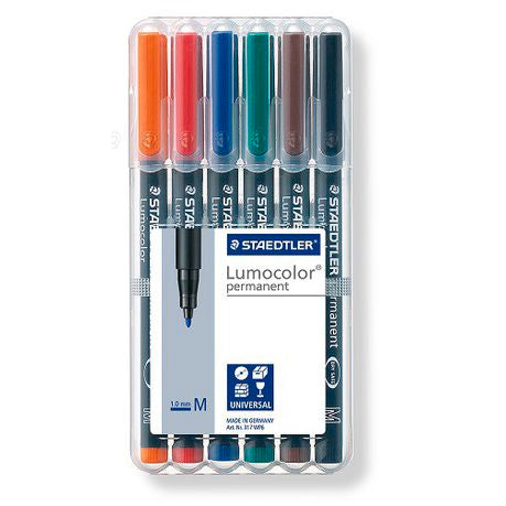 Staedtler Lumocolor 6 Permanent Medium Markers