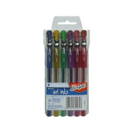 Scripto Glitter Gel Ink Pens (Wallet of 6 Colours) Buy Online in Zimbabwe thedailysale.shop