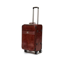 Load image into Gallery viewer, Hazlo 3 Piece PU Leather Vintage Trolley Luggage Bag Set - Brown
