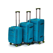 Load image into Gallery viewer, Hazlo 3 Piece Nylon Trolley Luggage Bag Set - Blue
