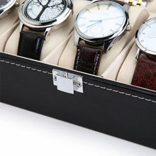 Load image into Gallery viewer, 10 Slot PU Leather Watch Collector Display
