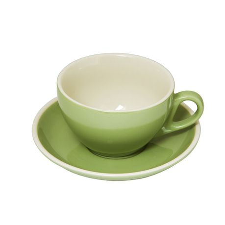 Regent - 220ml Tea Cup & Saucer - Green Gloss Finish