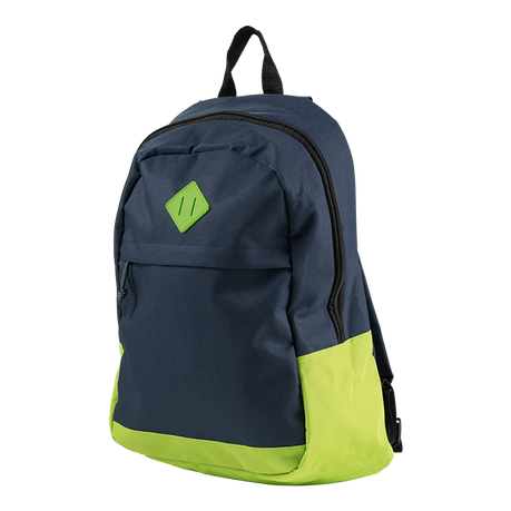 Eco Backpack with Zippered Front Pocket - Lime/Navy