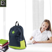 Load image into Gallery viewer, Eco Backpack with Zippered Front Pocket - Lime/Navy
