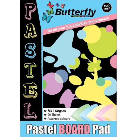 Butterfly Project Board Pad - Pastel A3 20 Sheets Buy Online in Zimbabwe thedailysale.shop